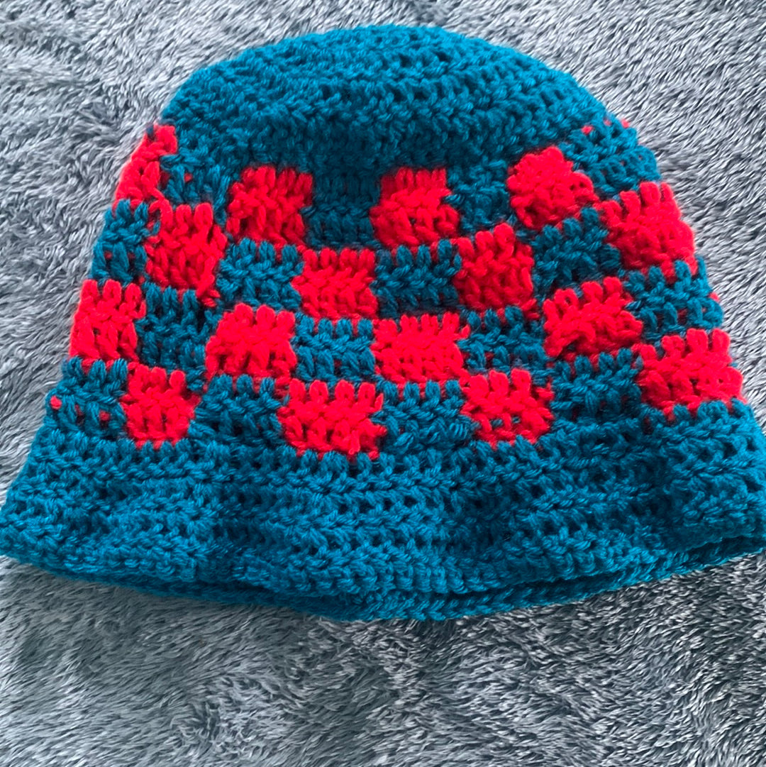 Crochet Granny Square Bucket/Sun Hat