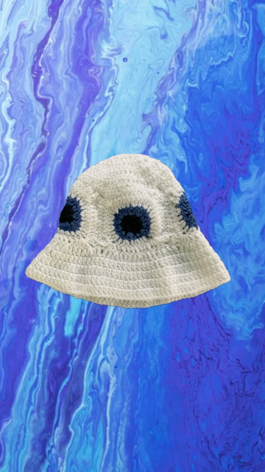 Evil Eye Crochet Bucket Hat