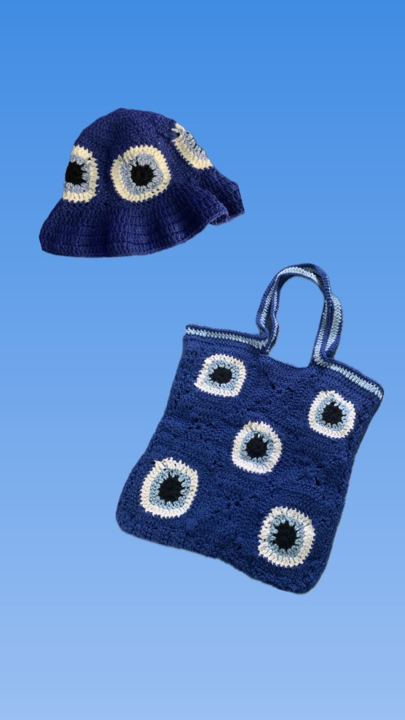 Crochet Evil Eye Tote Bag