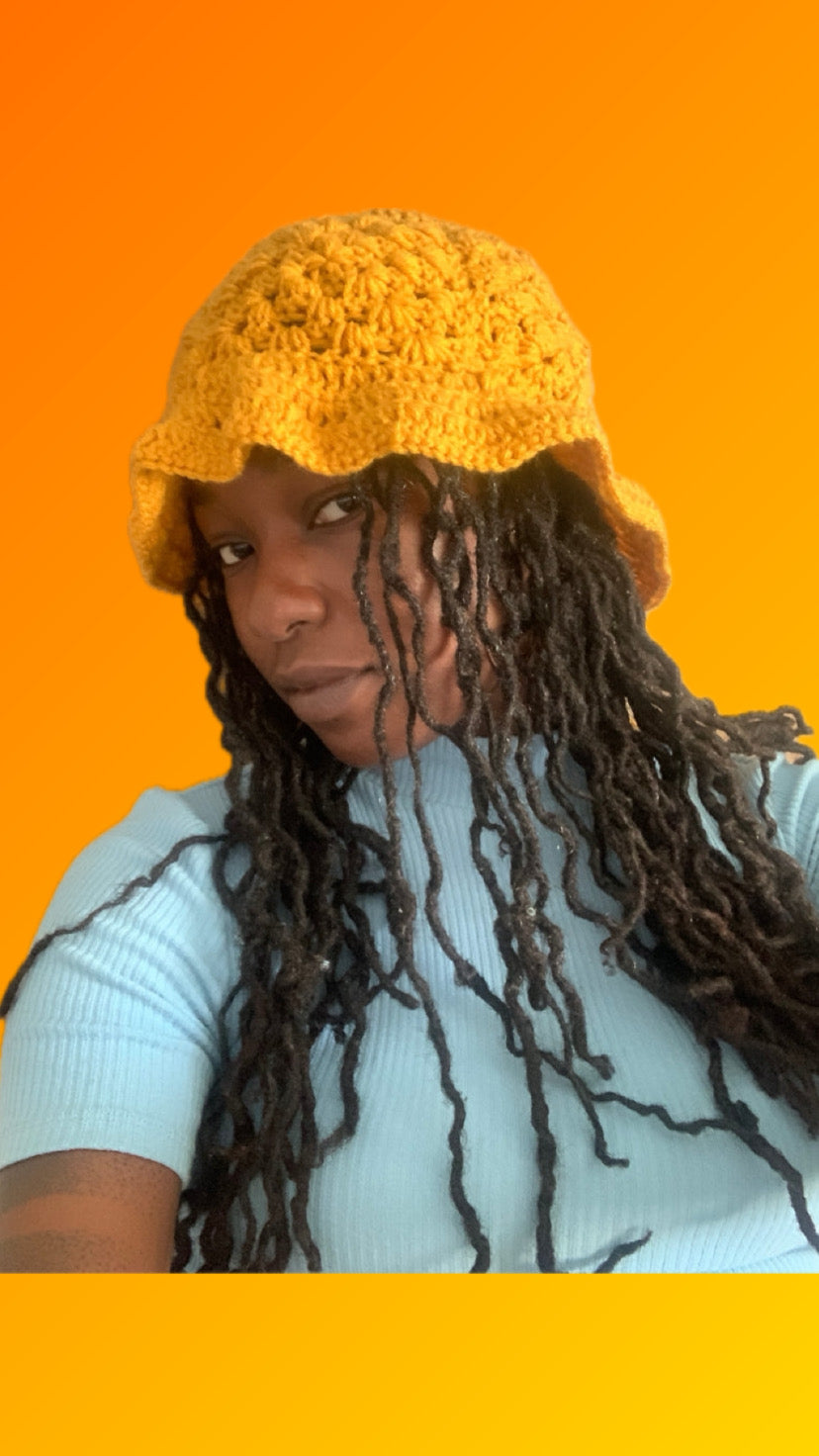 Crochet Granny Square Bucket/Sun Hat