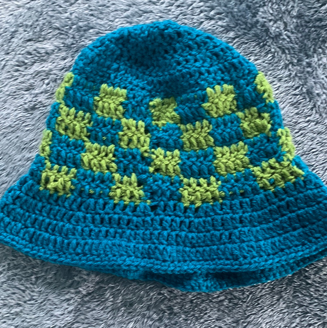 Crochet Granny Square Bucket/Sun Hat